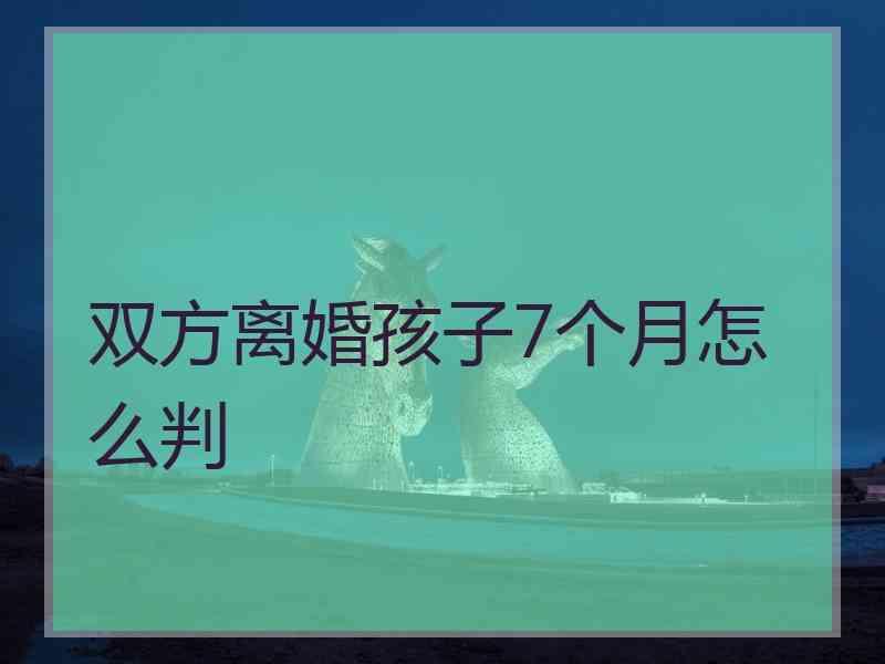 双方离婚孩子7个月怎么判