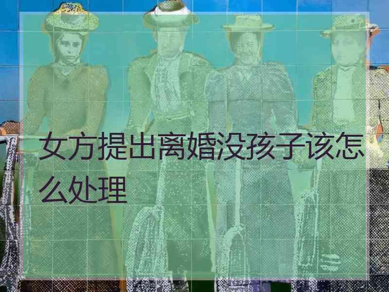 女方提出离婚没孩子该怎么处理