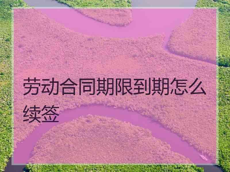 劳动合同期限到期怎么续签