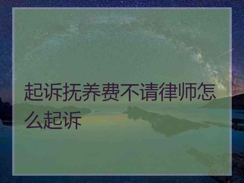 起诉抚养费不请律师怎么起诉