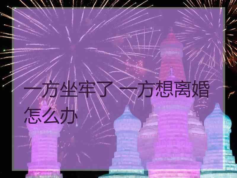 一方坐牢了 一方想离婚怎么办