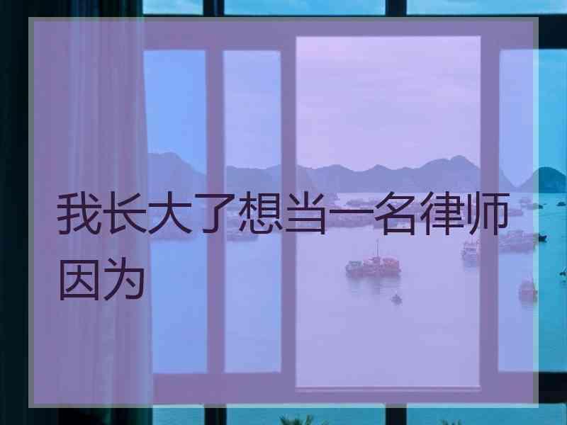 我长大了想当一名律师因为