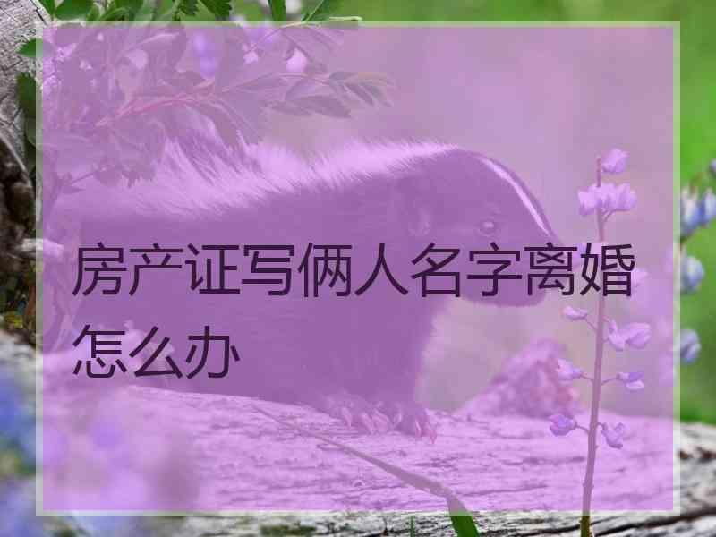 房产证写俩人名字离婚怎么办