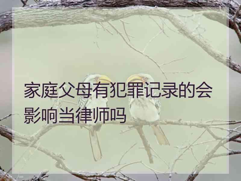 家庭父母有犯罪记录的会影响当律师吗