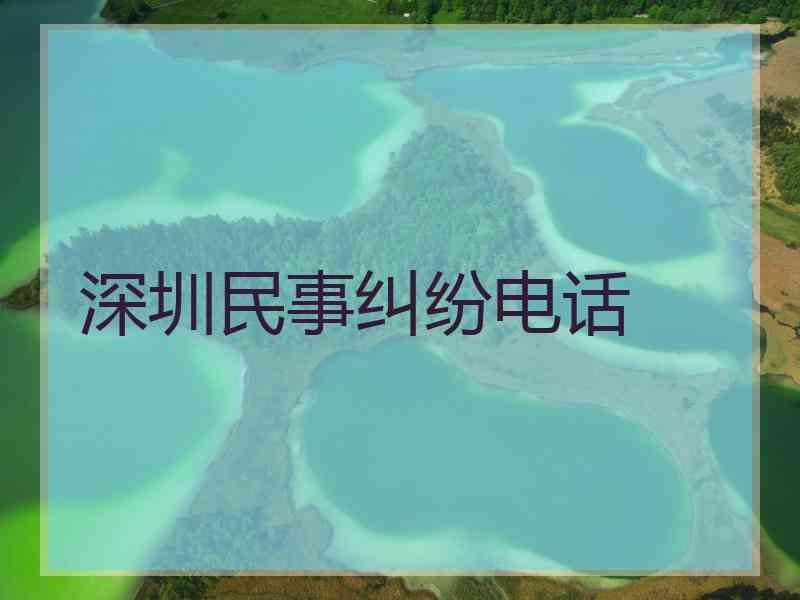 深圳民事纠纷电话