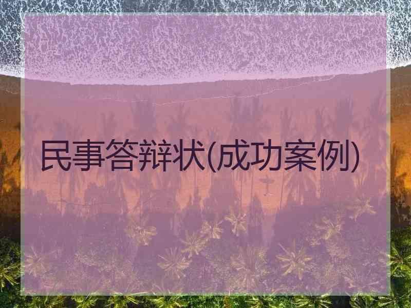 民事答辩状(成功案例)