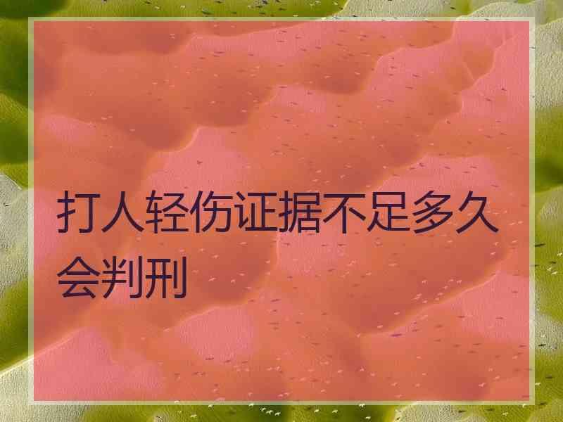 打人轻伤证据不足多久会判刑