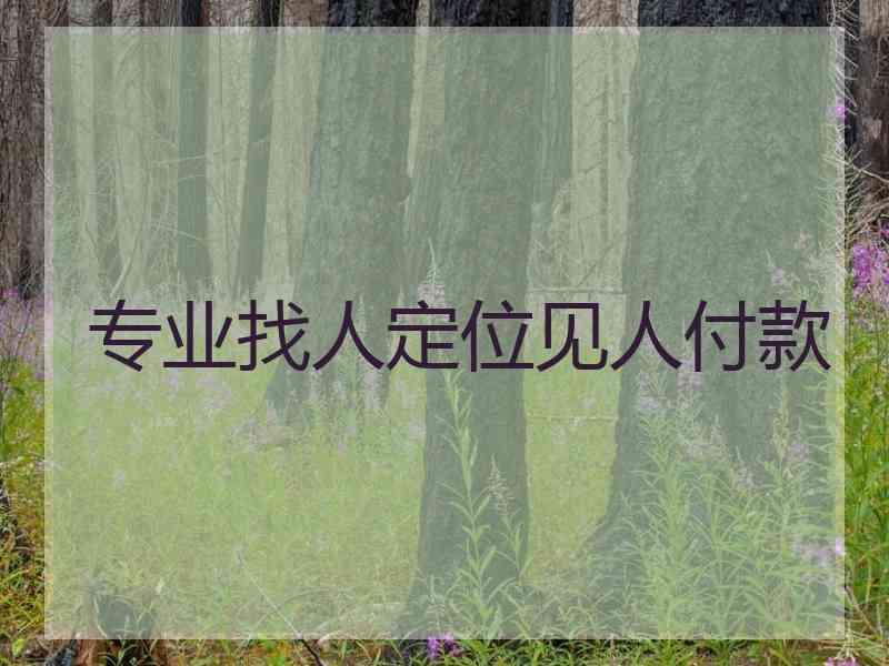 专业找人定位见人付款