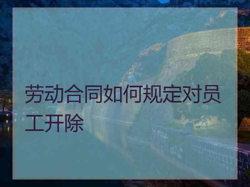 劳动合同如何规定对员工开除