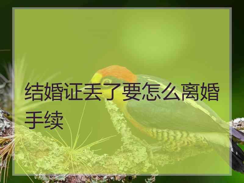 结婚证丢了要怎么离婚手续