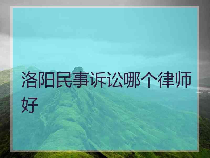 洛阳民事诉讼哪个律师好