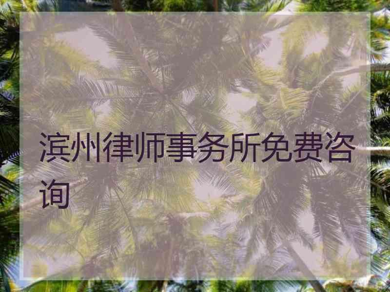 滨州律师事务所免费咨询