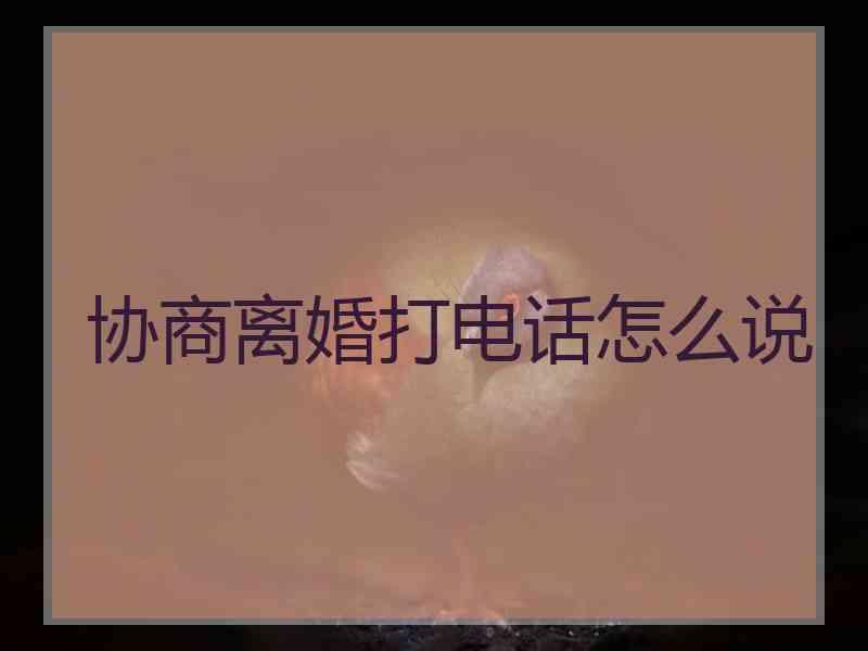 协商离婚打电话怎么说