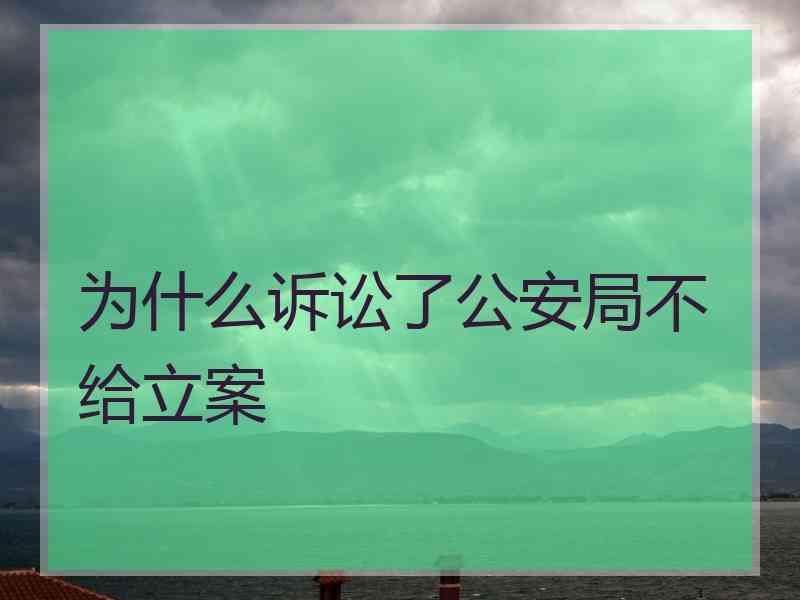 为什么诉讼了公安局不给立案