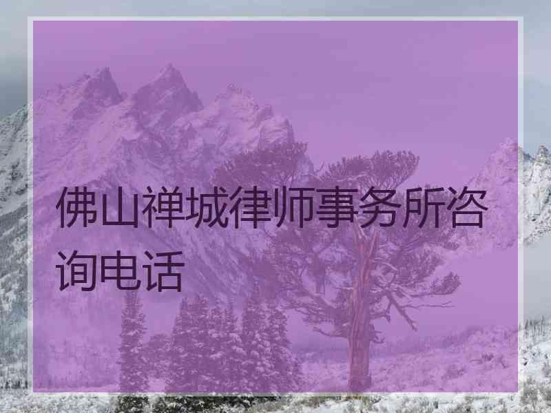 佛山禅城律师事务所咨询电话