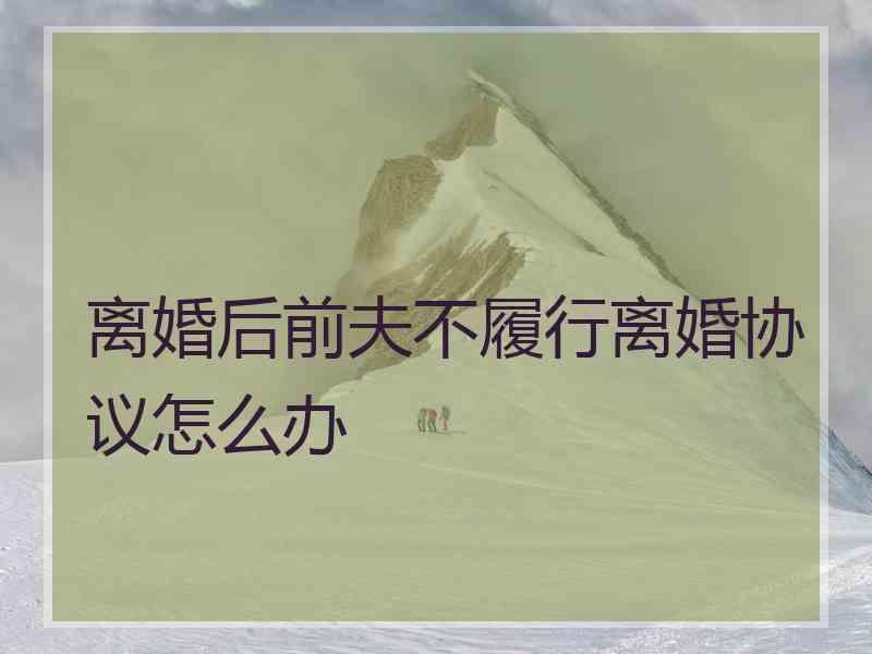 离婚后前夫不履行离婚协议怎么办