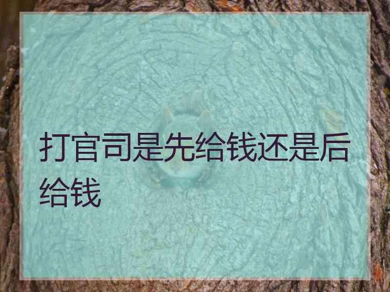 打官司是先给钱还是后给钱