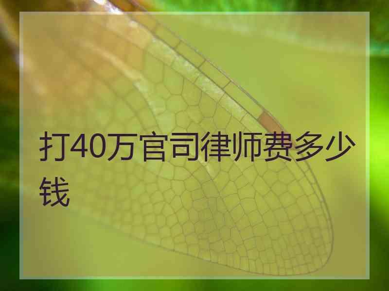 打40万官司律师费多少钱