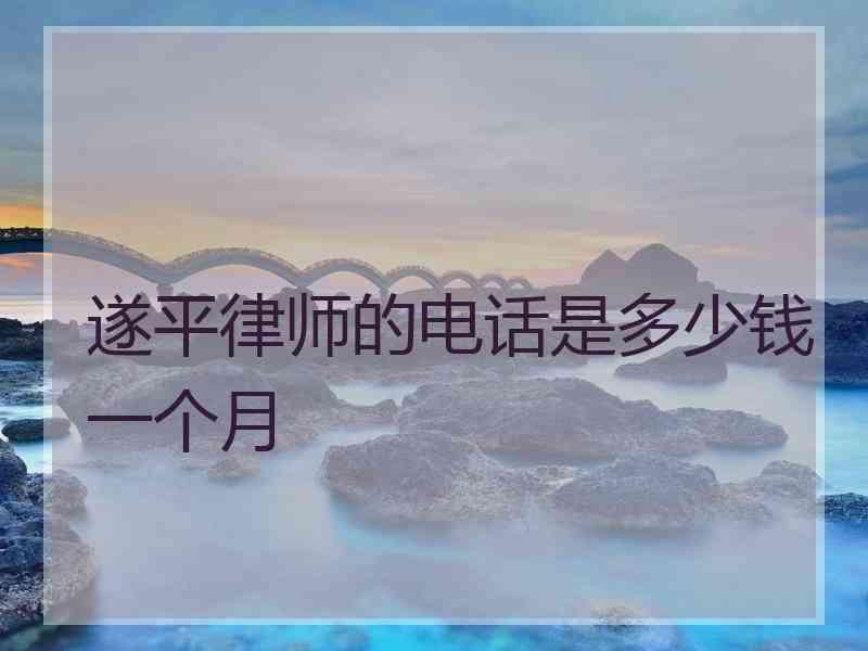 遂平律师的电话是多少钱一个月