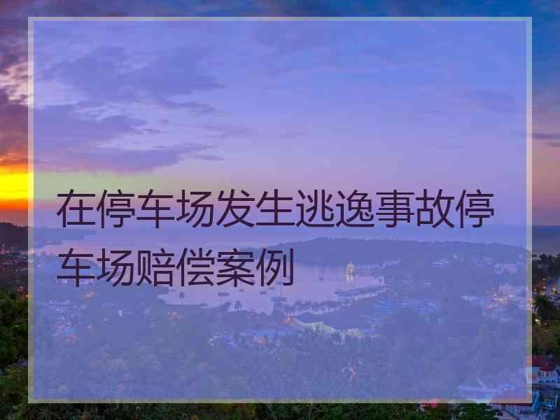 在停车场发生逃逸事故停车场赔偿案例