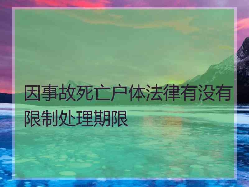 因事故死亡户体法律有没有限制处理期限