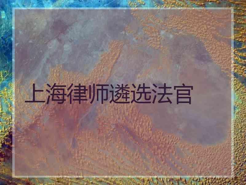 上海律师遴选法官