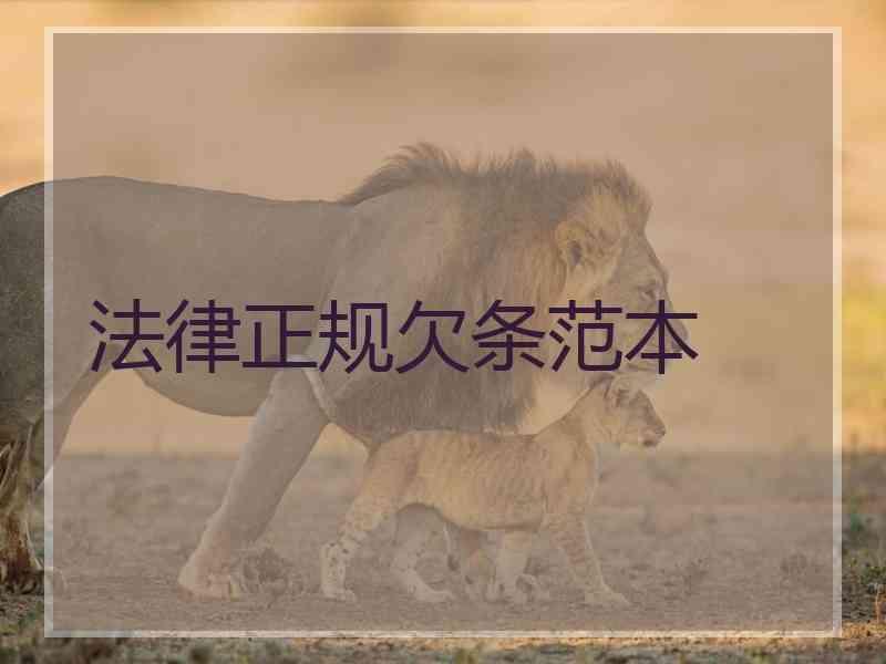 法律正规欠条范本