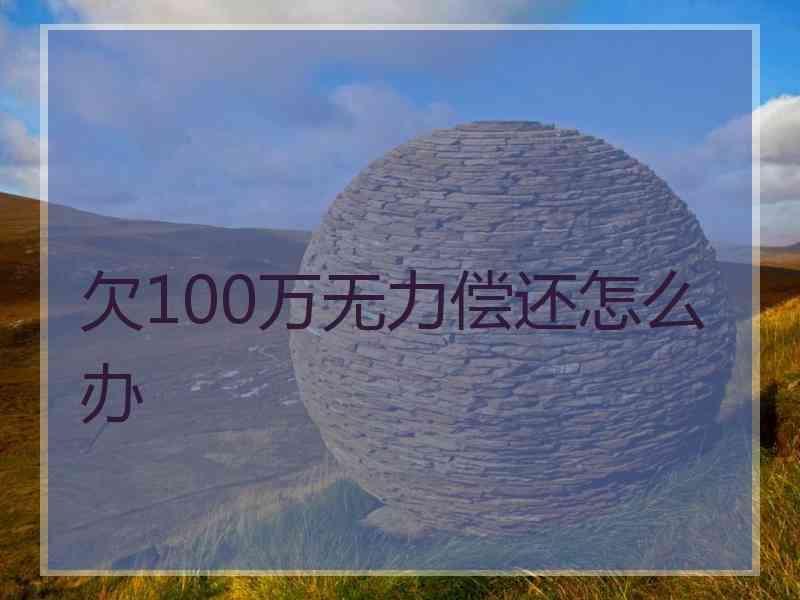 欠100万无力偿还怎么办