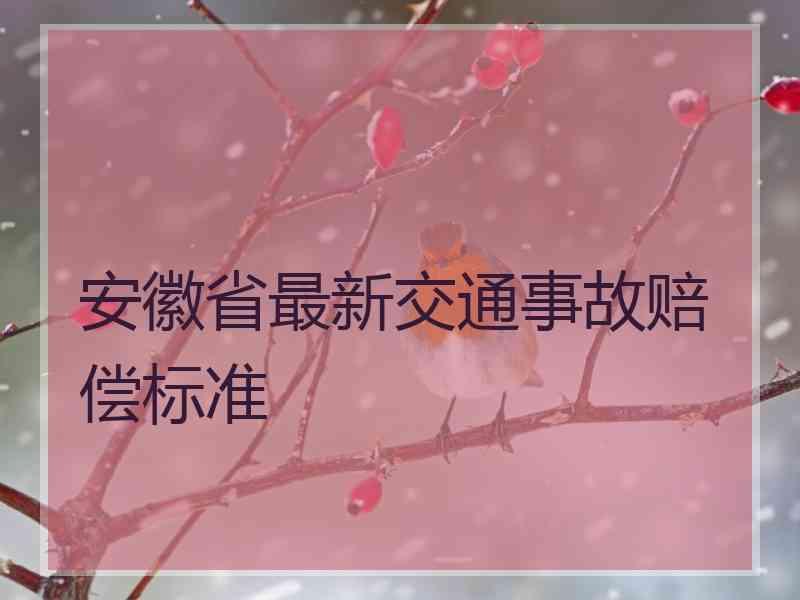 安徽省最新交通事故赔偿标准