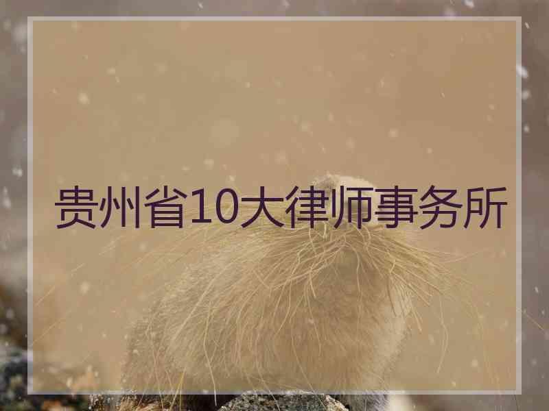 贵州省10大律师事务所