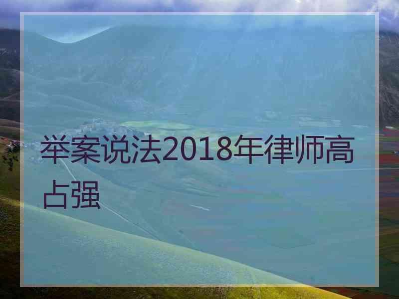 举案说法2018年律师高占强