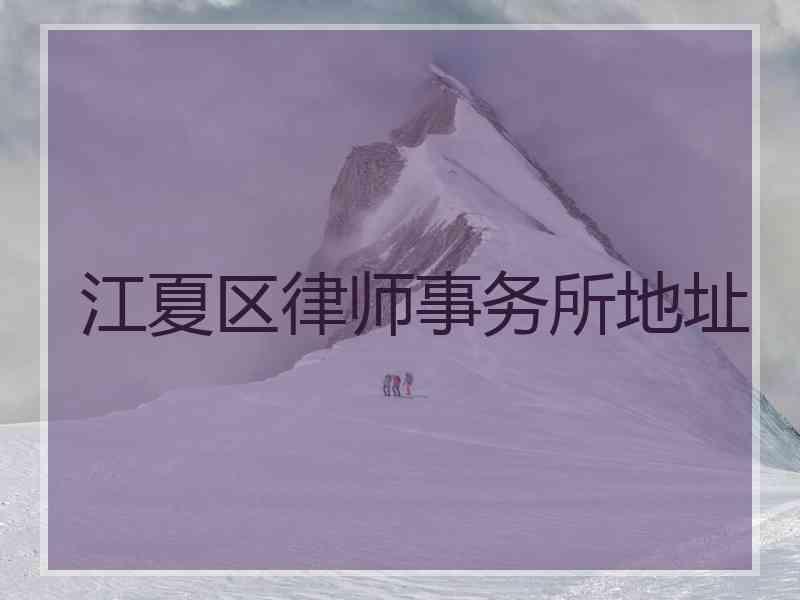 江夏区律师事务所地址