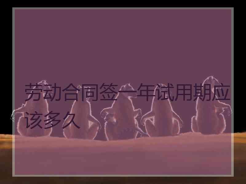 劳动合同签一年试用期应该多久