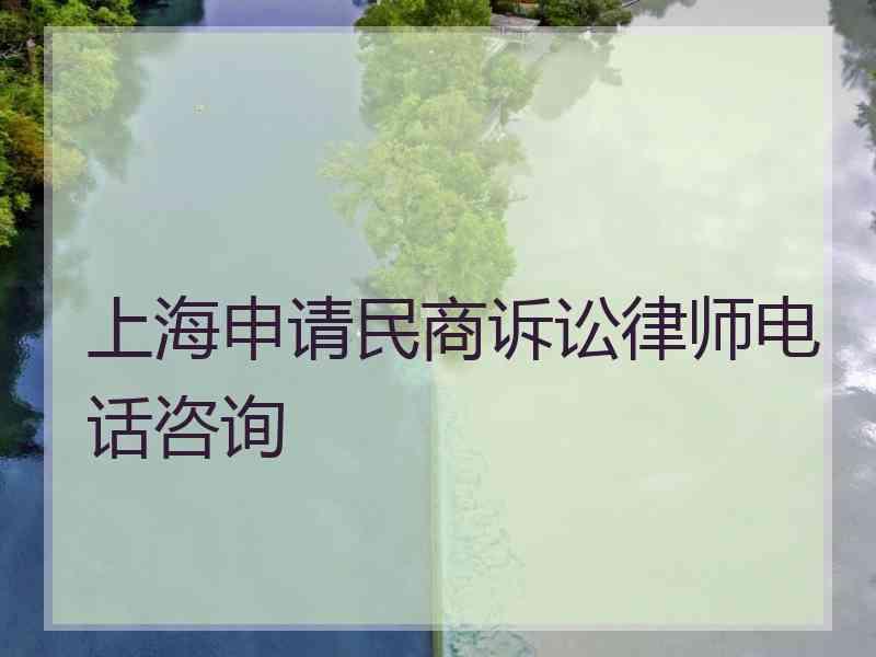 上海申请民商诉讼律师电话咨询