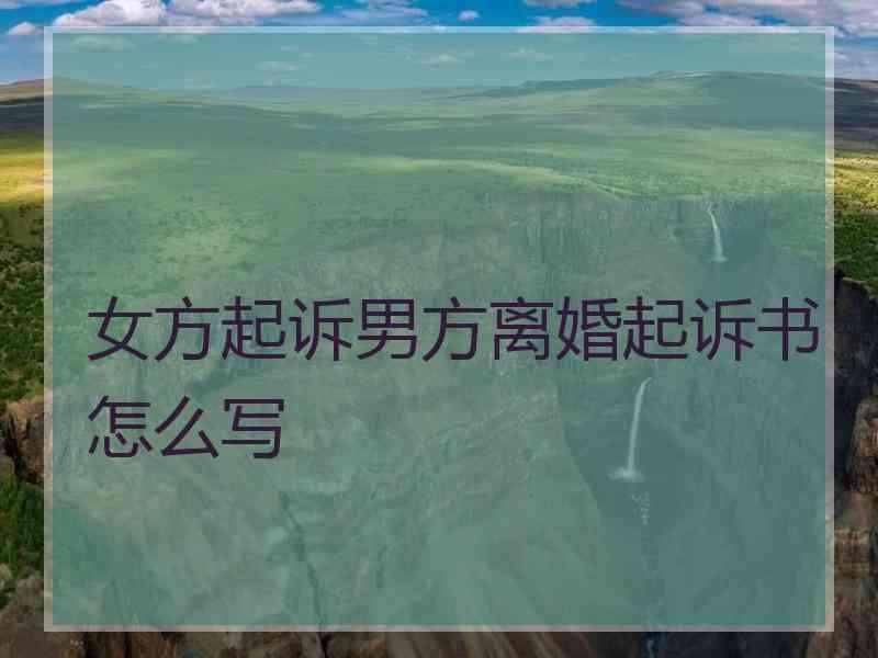 女方起诉男方离婚起诉书怎么写