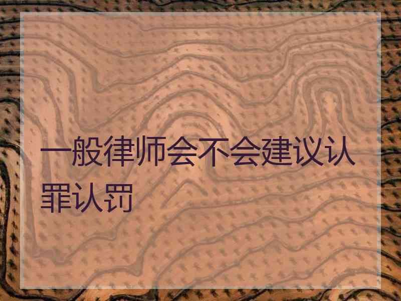 一般律师会不会建议认罪认罚