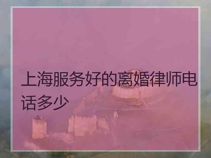 上海服务好的离婚律师电话多少