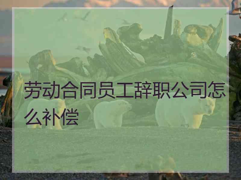 劳动合同员工辞职公司怎么补偿