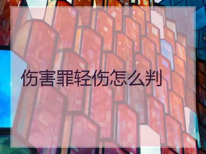 伤害罪轻伤怎么判