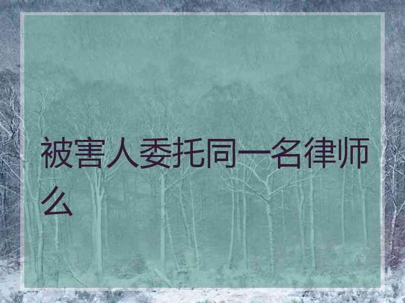 被害人委托同一名律师么