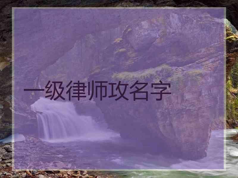 一级律师攻名字