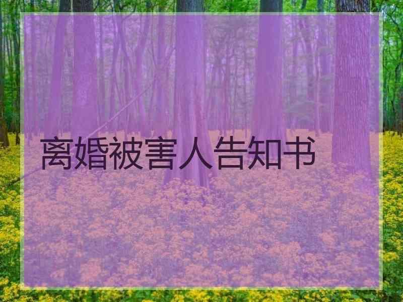 离婚被害人告知书