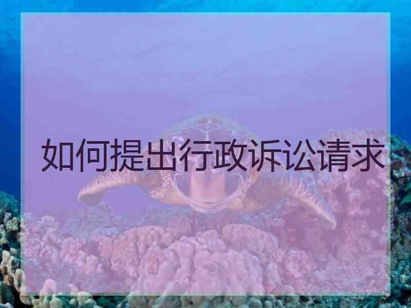 如何提出行政诉讼请求