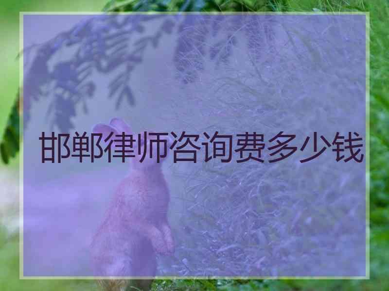 邯郸律师咨询费多少钱