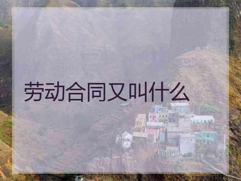劳动合同又叫什么