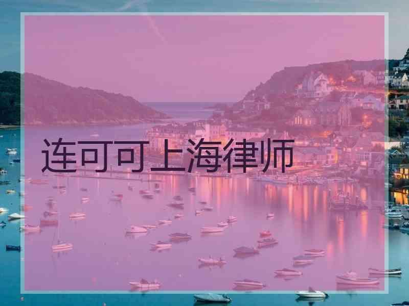 连可可上海律师