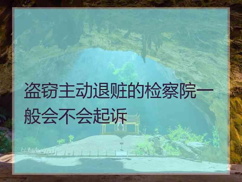 盗窃主动退赃的检察院一般会不会起诉