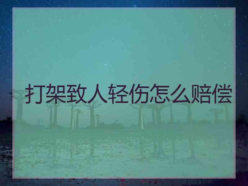 打架致人轻伤怎么赔偿