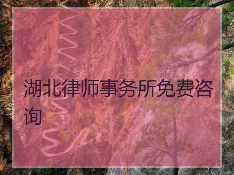 湖北律师事务所免费咨询