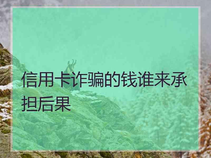 信用卡诈骗的钱谁来承担后果